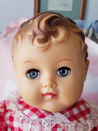 Very Rare Vintage Ideal Baby Doll V - 20 Rare Curly Molded Hair Baby Coos??