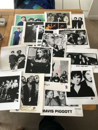 18 X Indie Shoegaze Rock Promo 8” X 10” Photos & Autographs From Music Manager