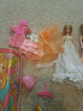 Vintage Dawn and doll case clothes accessories 4 dolls 1970 topper usa 2