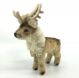 Steiff Renny Reindeer Mohair Plush Deer 14cm 5.  5in Id Chest Tag 1960s Christmas