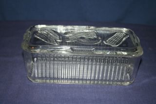 Clear Federal Glass Rectangular Refrigerator Dish With Vegetable Lid 1