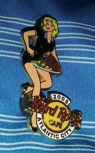 Hard Rock Cafe Atlantic City 2005 Sexy Blonde Waitress Girl Collectible Pin /le