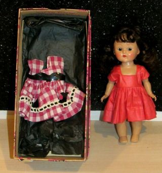 Vintage 7 " Vogue Ginny Doll 1950s Slw Pl In " Kinder Crowd " W/box,  Extra Dress Euc