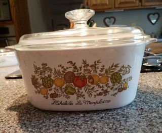 Corning Ware Spice Of Life 3 Qt Casserole Dish A - 3 - B Square With Lid