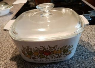Corning Ware Spice Of Life 3 Qt Casserole Dish A - 3 - B square With Lid 2