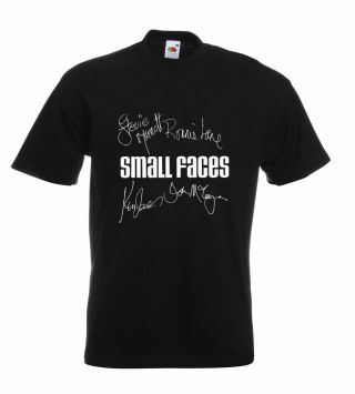 Small Faces Autographs T Shirt Steve Marriott,  Ronnie Lane,  Kenney Jones,  Mac.