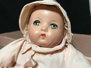 Vintage 1940’s Effanbee Baby Doll with Box & Wrist Tag Clothing 4 Parts 3