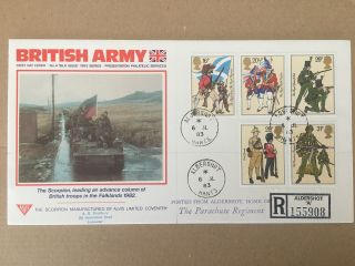 British Army Silk Issue,  Aldershot Postmark.  Cat £75.  Rarely Seen