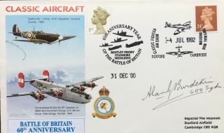 Battle Of Britain 60th Ann Classic Aircraft Fdc Signed By Sgt Alan Burdekin