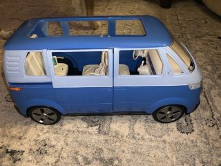2002 Barbie Volkswagen Microbus Van Mattel Blue Horn/door Baby Car Seat