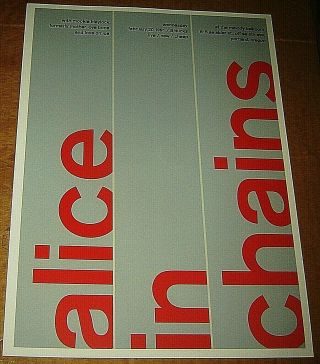Alice In Chains Rock Concert Poster Swiss Punk Graphic Pop Art Melody Ballroom