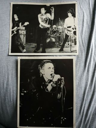 2 Large Vintage Sex Pistols Photos.  Punk