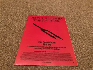 (bebk46) Advert/poster 11x8 " Queens Of The Stone Age,  Songs For The Deaf