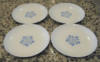 Set of 4 Corning Ware Centura Blue Cornflower Bread Dessert Plates 3