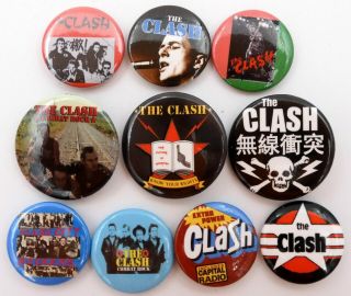 The Clash Button Badges 10 X Clash Pin Badges Punk