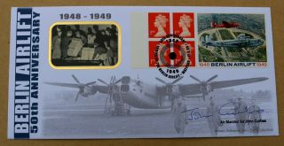 Berlin Airlift Label 1999 Benham Fdc Signed By Air Marshal Sir John Curtiss
