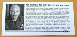 BERLIN AIRLIFT LABEL 1999 BENHAM FDC SIGNED BY AIR MARSHAL SIR JOHN CURTISS 3