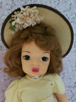 Vintage Terri Lee Doll In A Tagged Yellow Dress Cute