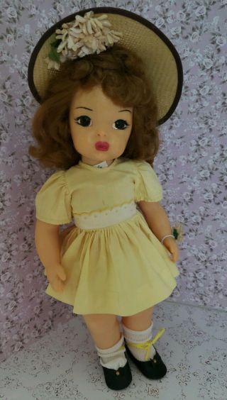 Vintage Terri Lee doll in a tagged yellow dress Cute 2