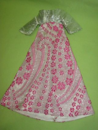 RARE Vintage 1960 ' s PREMIER Barbie Doll CLONE 53 Pink & Silver Brocade DRESS 2