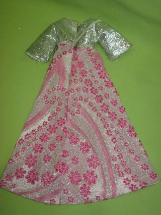 RARE Vintage 1960 ' s PREMIER Barbie Doll CLONE 53 Pink & Silver Brocade DRESS 3