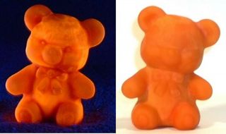 Boyd Glass Made In 1988 Fuzzy Bear Cub Frosted Orange Slag Yellow Calico Fund