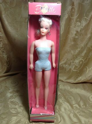 Vintage Ponytail Barbie Clone Platinum Blonde Hair Miss Babette Box
