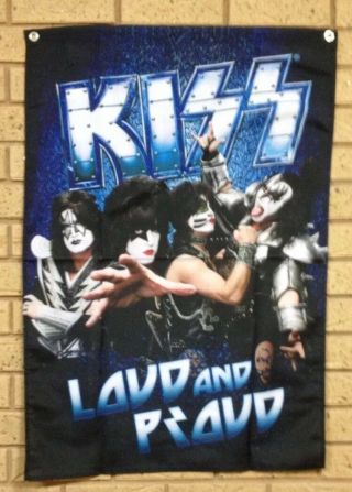 Kiss Rock Band Wall Flag Fabric Textile Poster Loud And Proud Pool Room