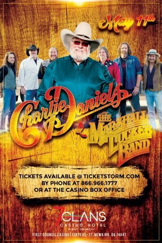 Charlie Daniels /the Marshall Tucker Band 2018 Oklahoma City Concert Tour Poster