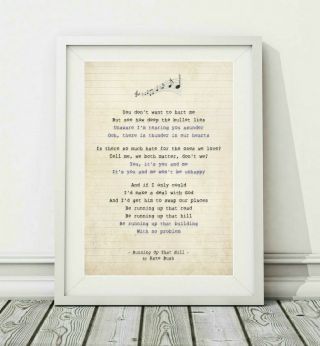 654 Kate Bush - Running Up That Hill - Song Lyric Art Poster Print - Sizes A4 A3