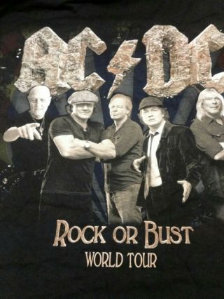 Ac/dc Rock Or Bust Tour T Shirt Large