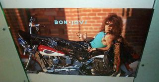 Jon Bon Jovi On Motorcyle Vintage Poster