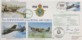 Group Captain James Tait Signed 75th Anniversary Of The Raf No.  10 Sqn Comm Cover
