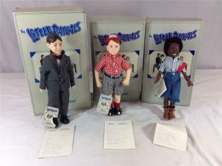 Vintage 1989 Little Rascals Effanbee Dolls Spanky,  Buckwheat And Alfalfa