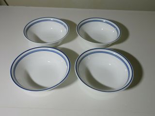 4 Corelle Classic Cafe Blue 6 1/4 " Cereal Soup Bowls