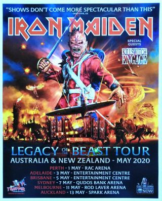 Iron Maiden Promo Poster,  Legacy Of The Beast Tour 2020 / 14 X 11 Inch