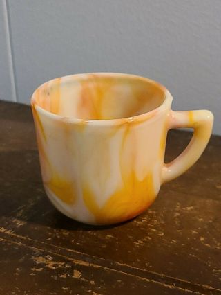 Akro Agate Orange Swirl Mini Cup 2.  125 " Tall