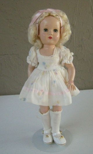 Vintage Effanbee Hard Plastic Doll Sleep Eyes Platinum Blonde 13 " Tall Lc41
