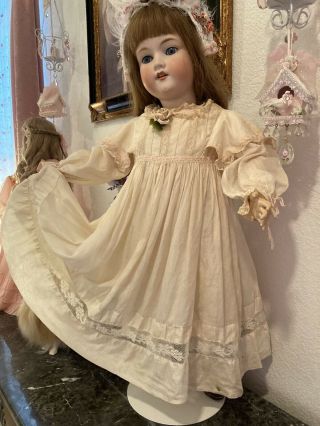Antique Victorian Silk & Lace Child Dress For Large Jumeau,  Bru Or German Doll