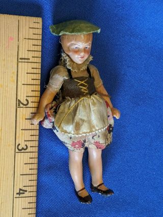 Rare Signed German 4 " Antique Large Bisque Porcelain Doll Toy Jointed Arms Legs