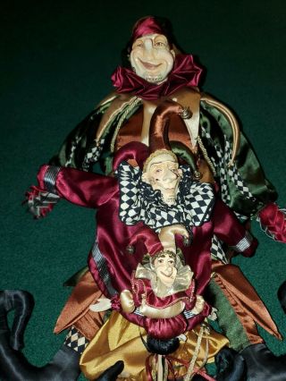 3 Wayne M Kleski Jester Doll Large 22” 14 " & 5 " Retired Exceptional