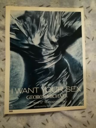 (tbebk17) Advert/poster 11x8 " George Michael I Want Your Sex