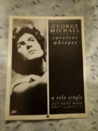 (tbebk19) Advert/poster 11x8 " George Michael - Careless Whisper