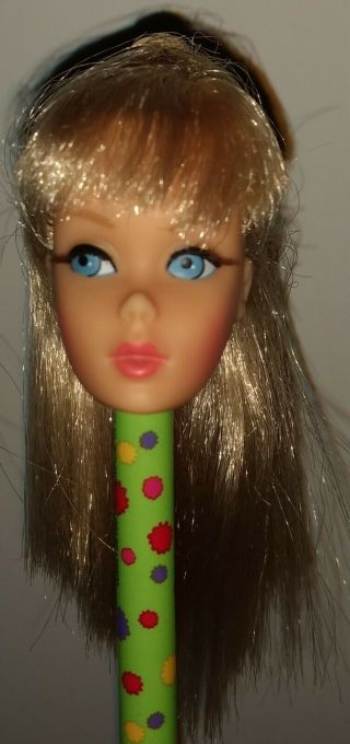 Vintage Mod Era Barbie Tnt Twist N Turn Ash Blonde Head Only - Great Color