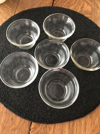 Set Of 6 Vintage Clear Pyrex Glass Custard Cup 414 Ramekin Bowl Spice Chef 410