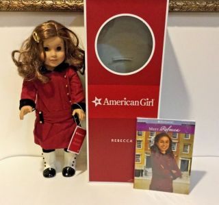 American Girl Doll 18” Rebecca Rubin With Red Dress Boots Book & Box