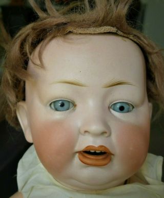 Antique Orig 17 " Hertel Schwab Germany Character Baby Doll 152 Jntd Compo Body