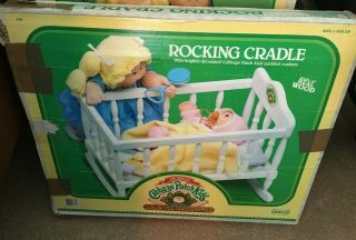 Cabbage Patch Kids Doll Bed Rocking Cradle Crib Bassinet,  Vintage