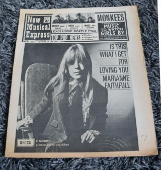 Nme 18 February 1967 Beatles Strawberry Fields Stones Marianne Monkees Donovan