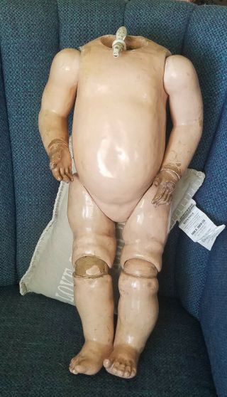 Antique Large Composition Jointed Toddler Body For 24 - 27 " Doll.  Tlc